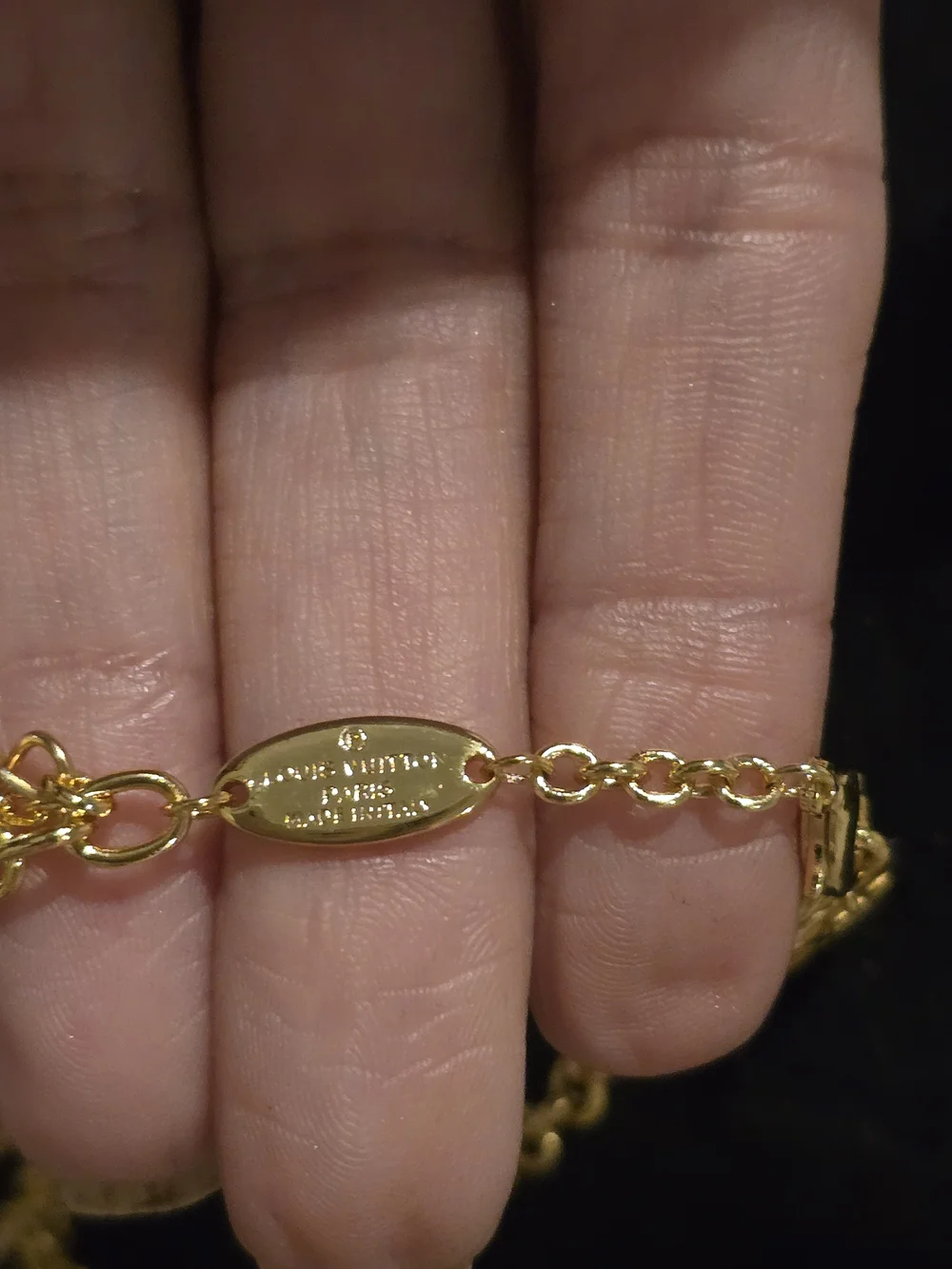 18kgp LVGold-tone Pearl Charm Bracelet